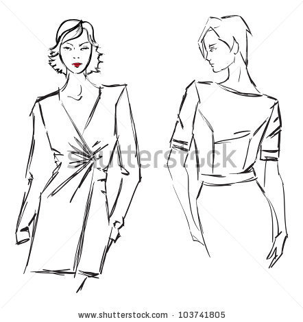 442x470 Drawn Model Female