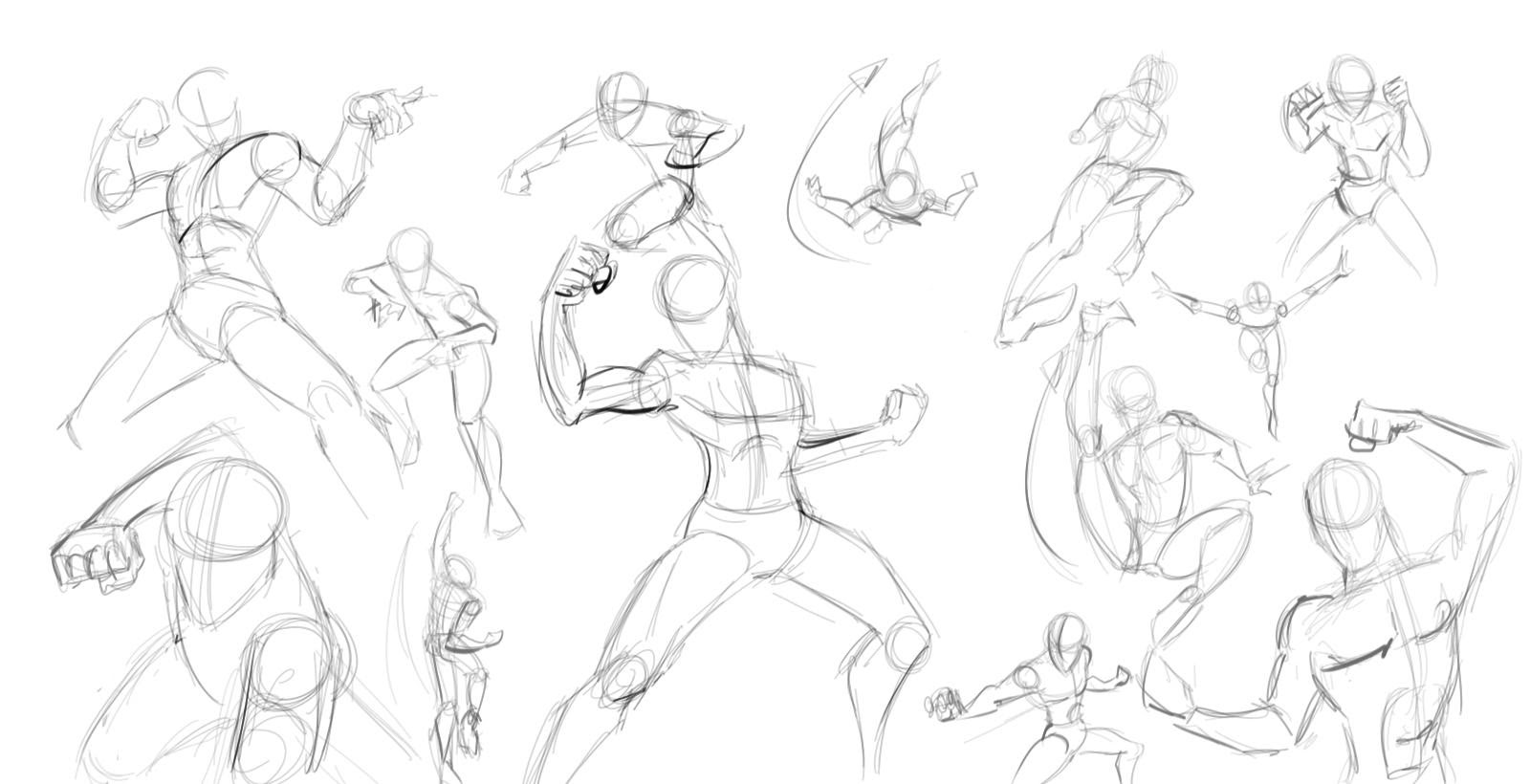 1600x820 Practicing More Action Figure Sketches In Box Forms Of Men