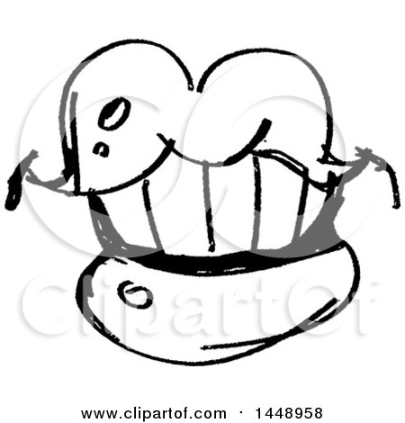 450x470 Clipart Of A Black And White Doodle Sketched Female Mouth