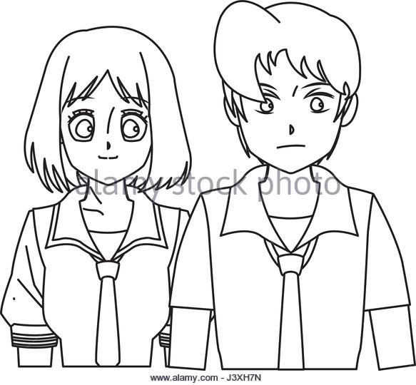 583x540 Cute Little Girl Outline Drawing Stock Photos Amp Cute Little Girl