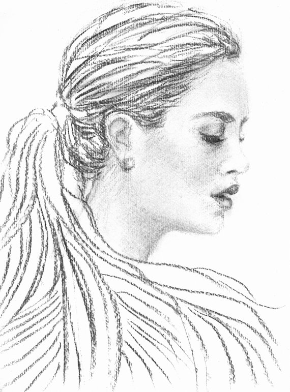 570x771 Original Charcoal Drawing