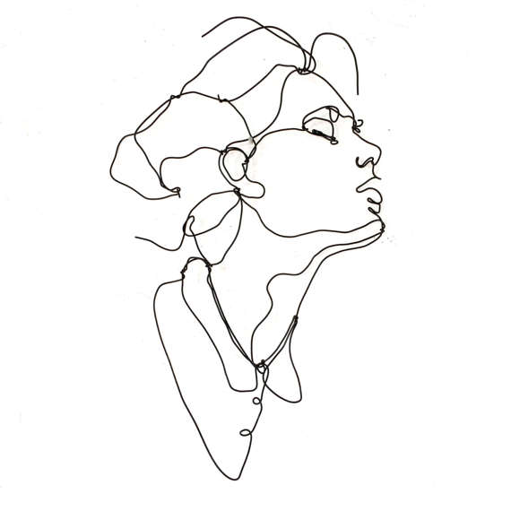 570x570 Ecstasy Profile Wire Wall Art Woman Female Portrait Wall