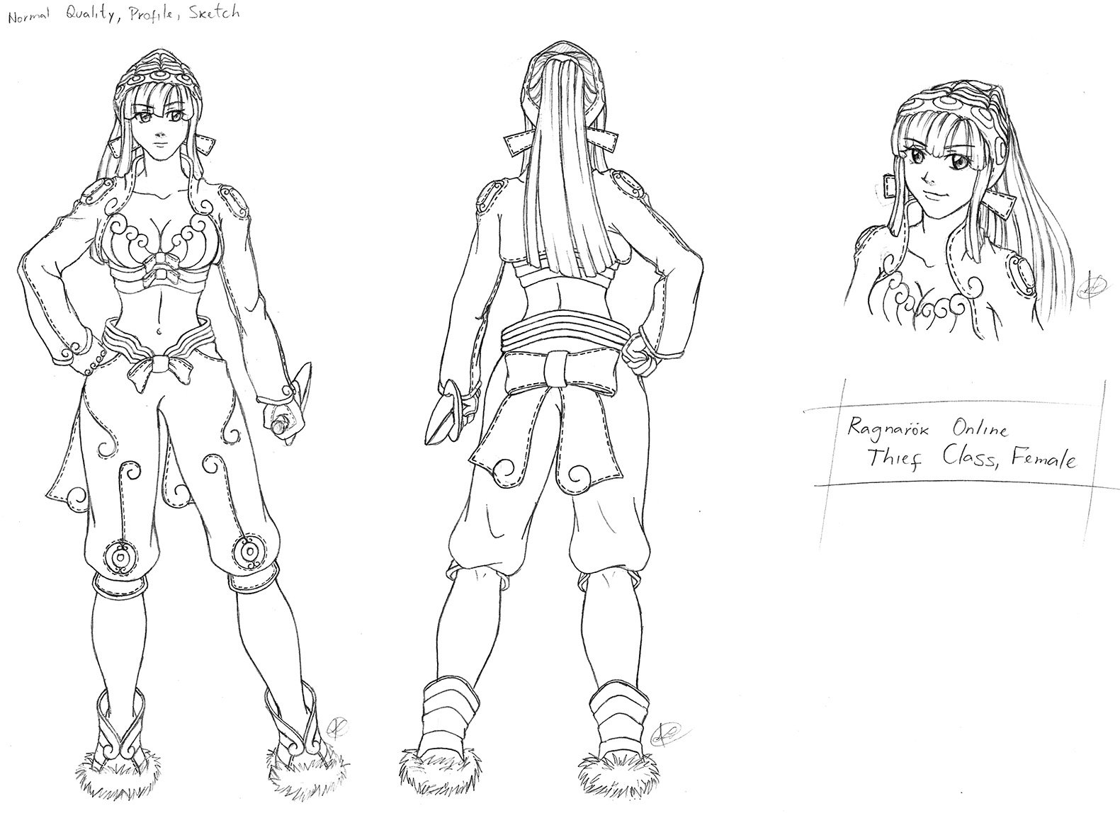 1581x1148 Female Thief, Profile, Sketch By Linkint