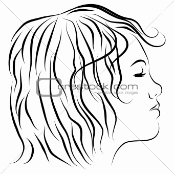 340x340 Image 4101804 Female Head Profile Line Drawing From Crestock