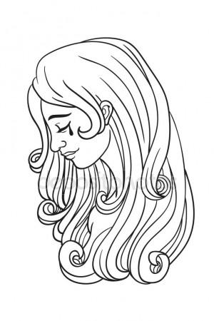 300x450 Woman Hair Style Silhouette. Female Fashion Profile. Vector