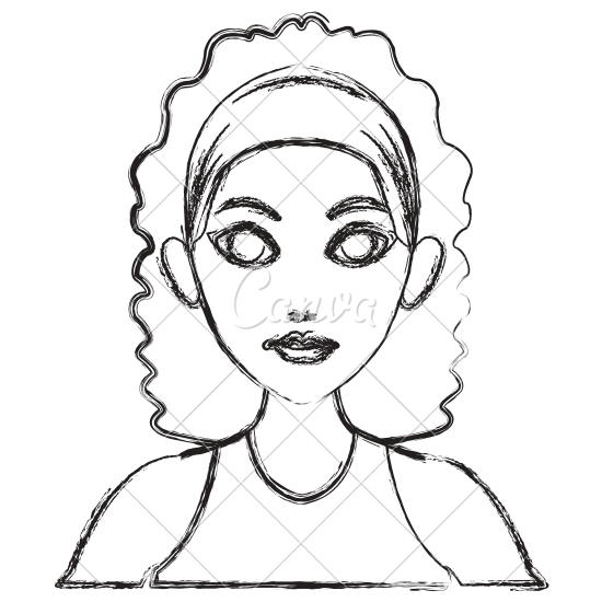 550x550 Beautiful Woman Profile Cartoon