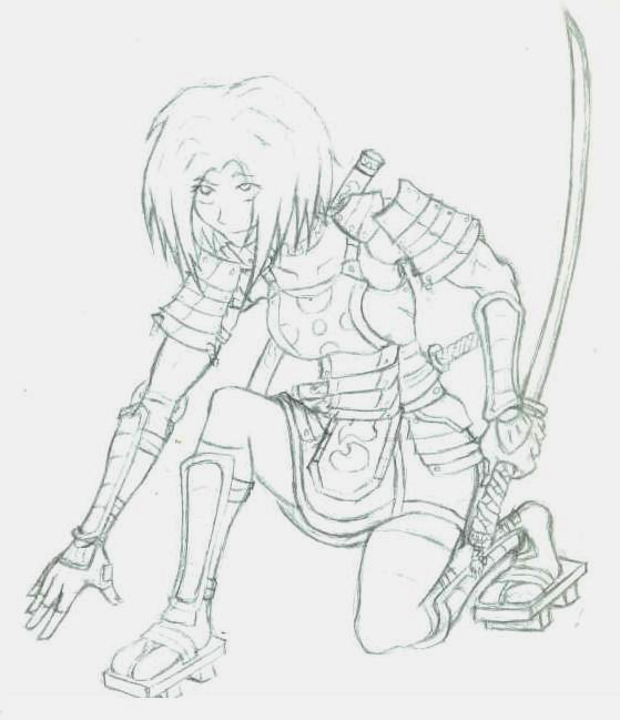 559x649 Female Samurai By Mediv