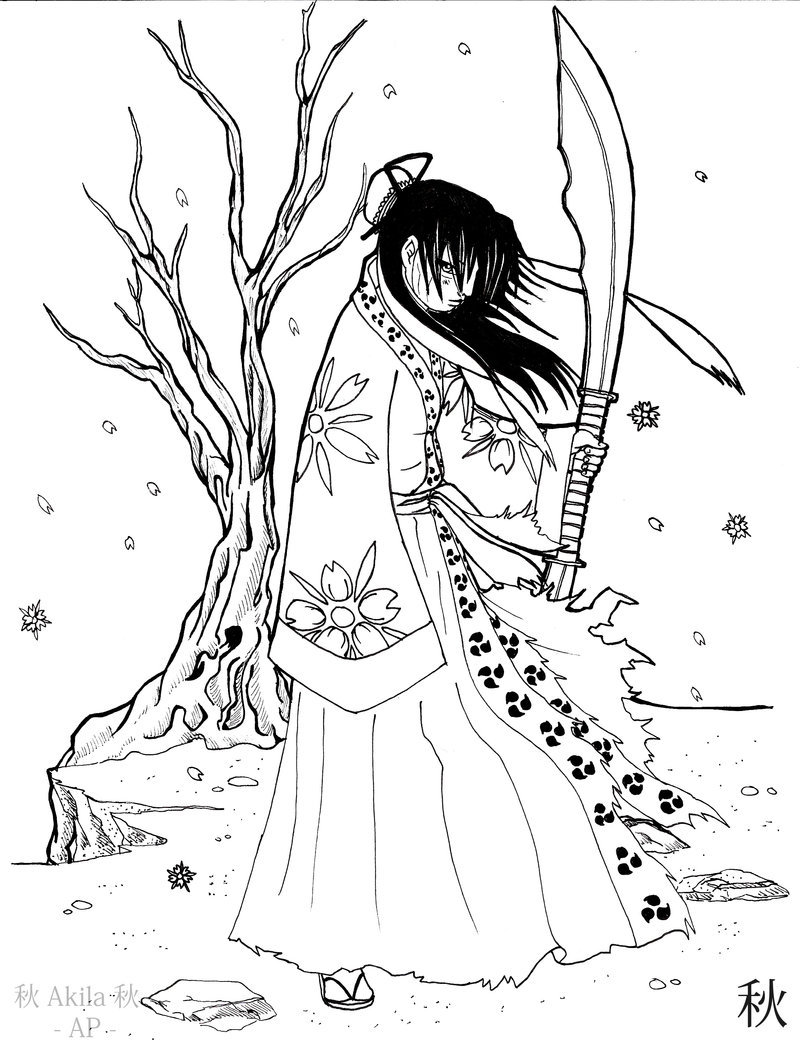 Female Samurai Drawing at GetDrawings | Free download