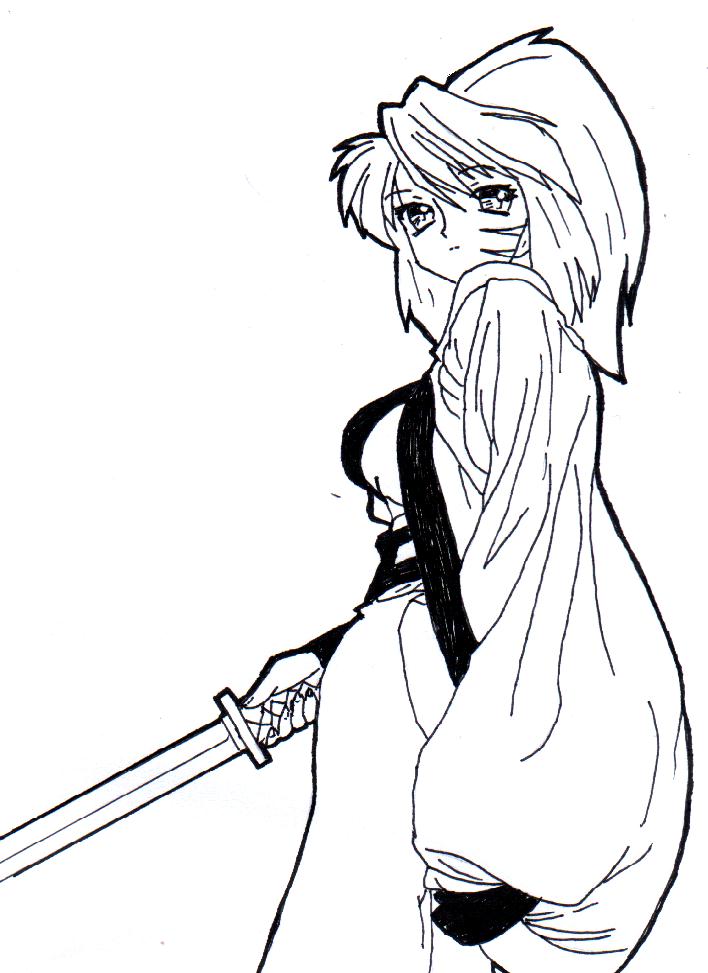 708x973 Samurai Girl Ver 2 Inked By Zend