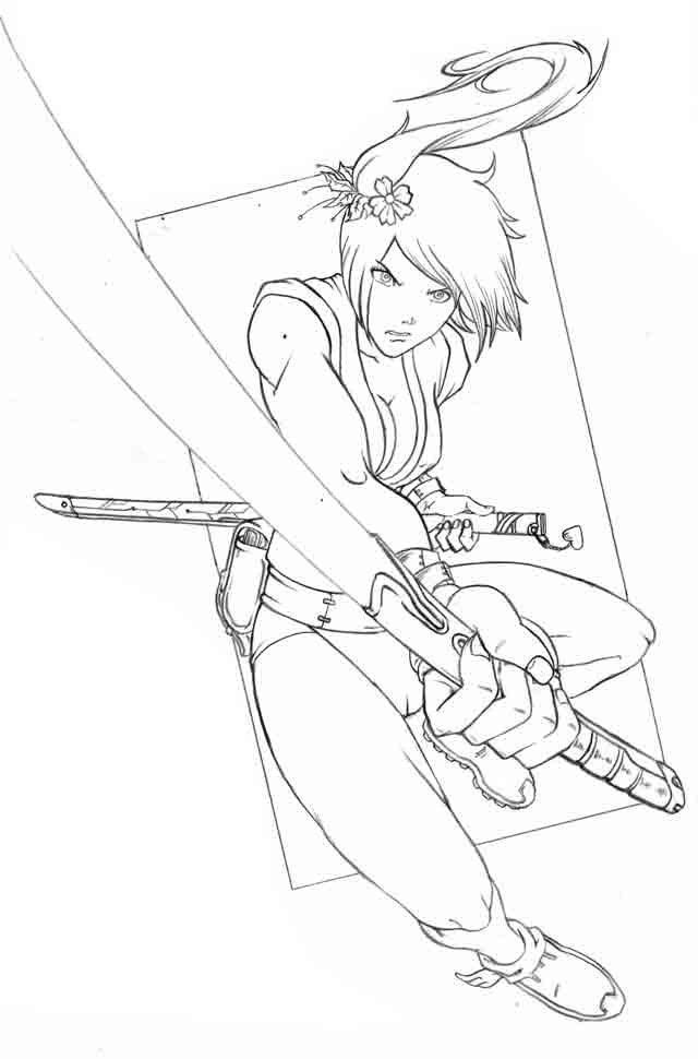 640x970 Samurai Girl By 85e