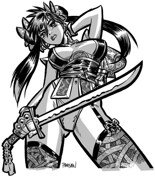 524x600 Samurai Girl By Urban Barbarian