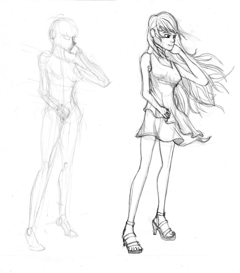 838x953 Wind Dress Manga Girl By Samuraixav