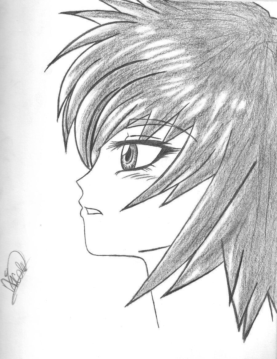 900x1166 Girl Profile Drawing Anime Girl Drawing In Profile By