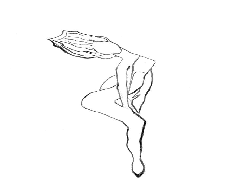 900x696 Female Silhouette Drawing By Isabel Chavez