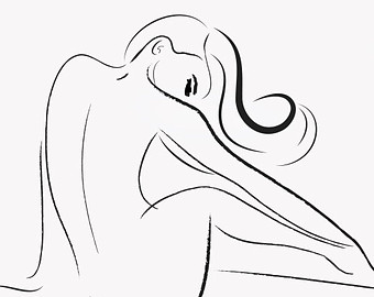 340x270 Gallery Woman Line Drawing,