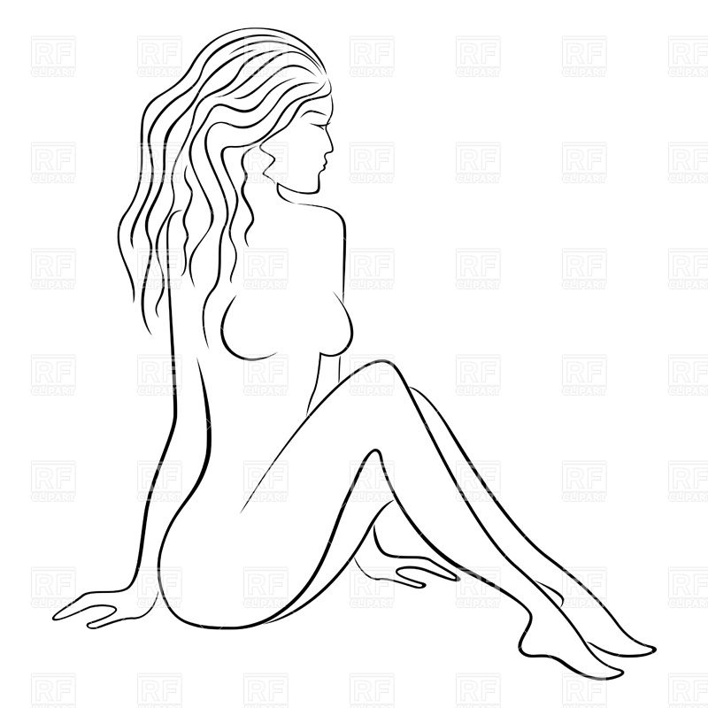 800x800 Silhouette Of Young Beautiful Woman Royalty Free Vector Clip Art