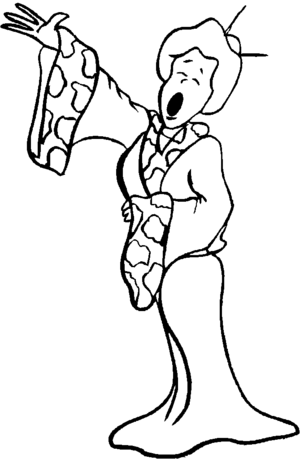 300x459 Opera Singer Coloring Page
