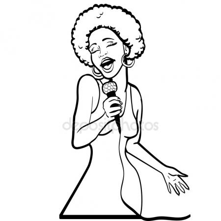 450x450 Illustration Of An Afro American Jazz Singer Stock Vector