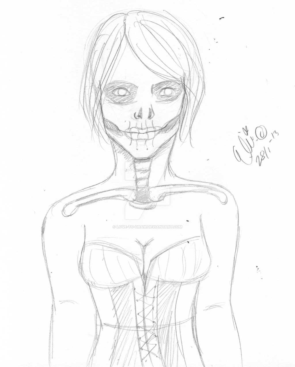 1024x1274 Skeleton Girl 2 By Love To Draw