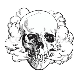 320x320 Smoke Coming Out Of Skull And Beautiful Female Lips With Red