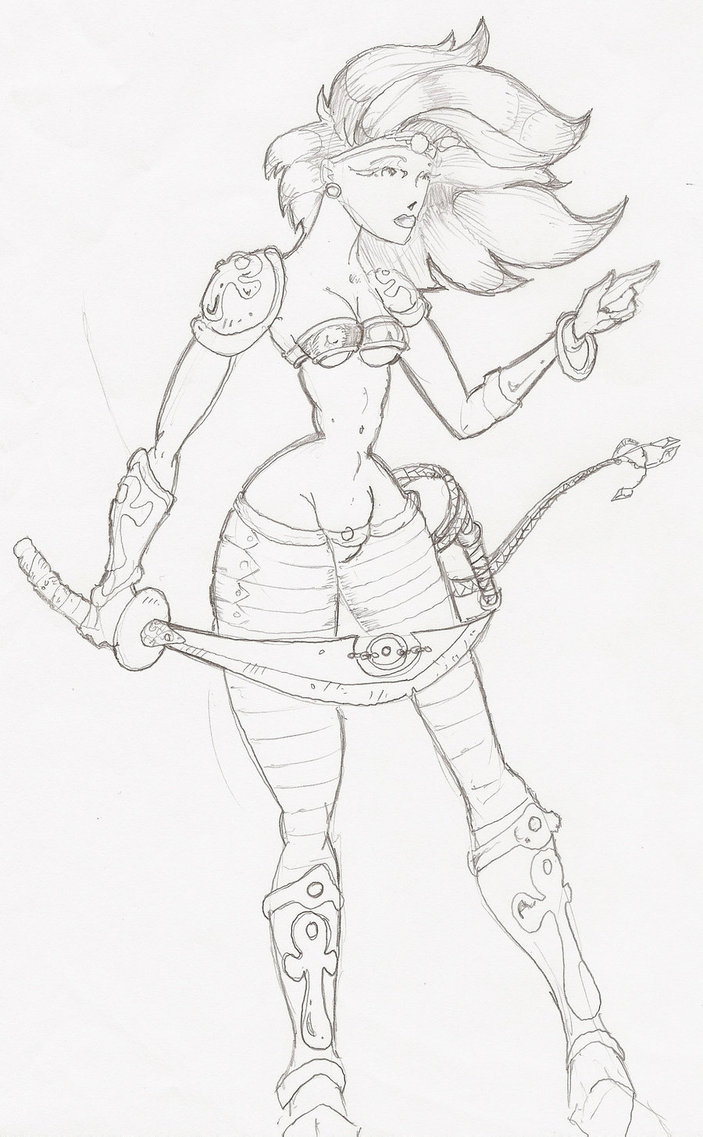 703x1137 Female Warrior By Atomspectre