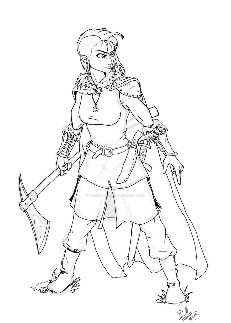 755x1057 Female Viking Warrior. By Percalthegreat