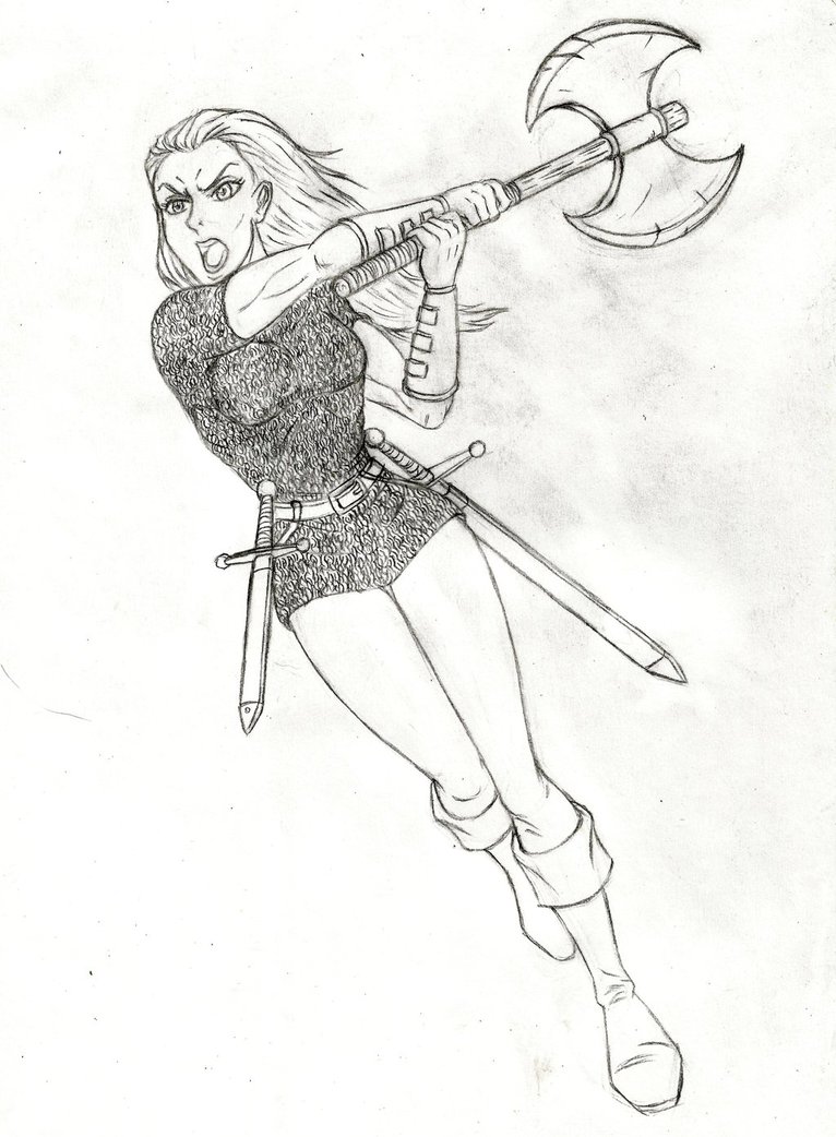 Female Warrior Drawing at GetDrawings | Free download