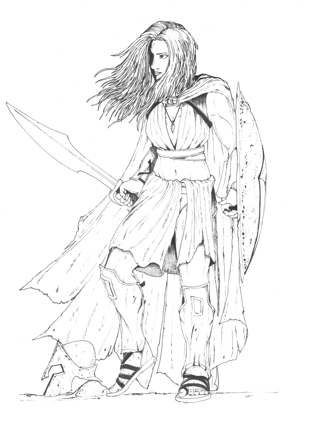 Female Warrior Drawing at GetDrawings | Free download