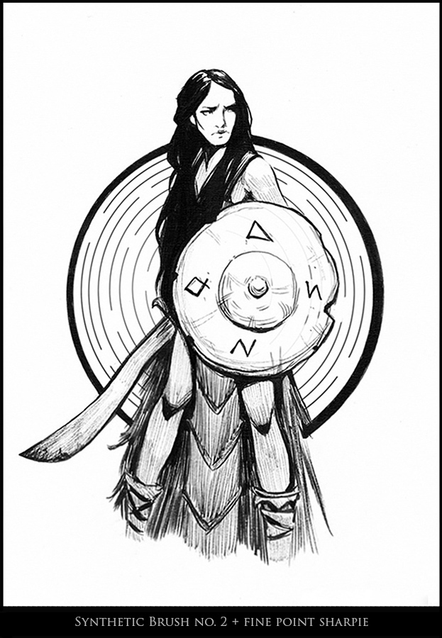 623x900 Oldschool Fantasy Female Warrior Ink By Icecoldart