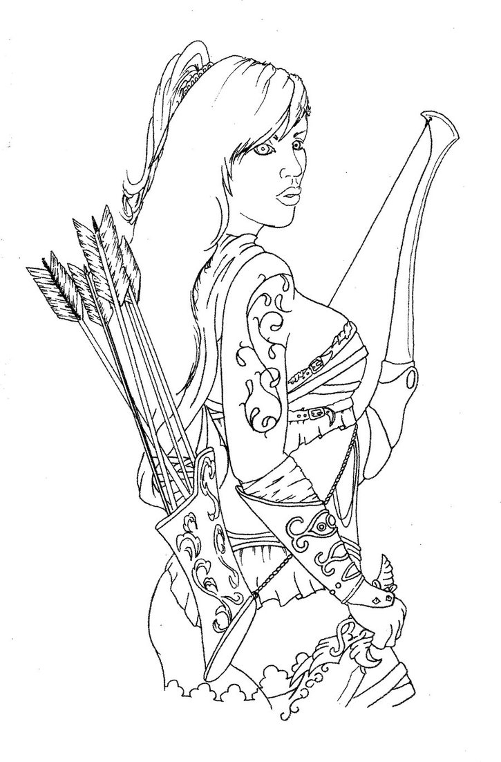 725x1102 Female Warrior By Inkspressions