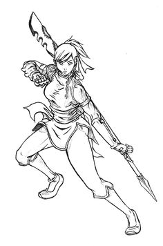 236x356 Cool Female Warrior Drawings