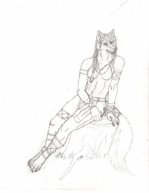 516x668 Female Wolf Anthro Sketch By Russelltuller