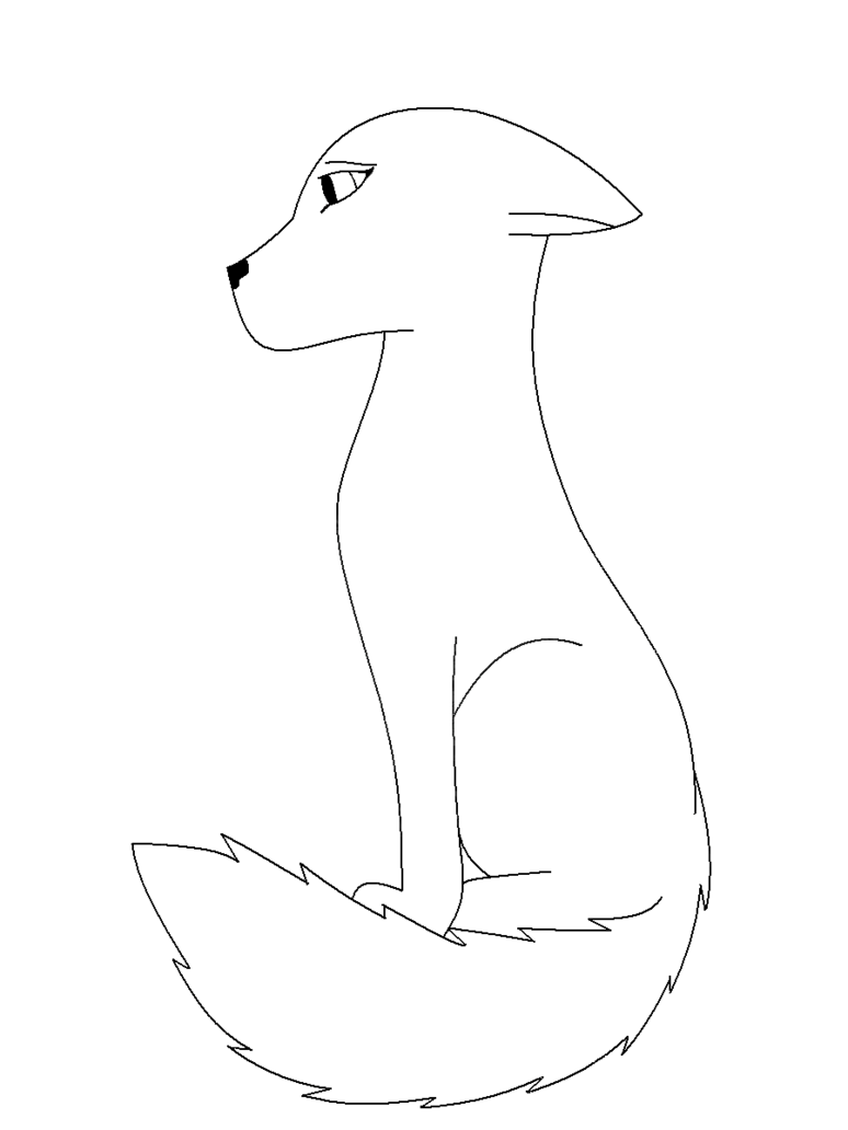 774x1032 Sitting Female Wolf Lineart By Karasuthewolf