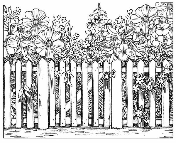 600x487 Picket Fence Drawing High Security Steel Pick 47161