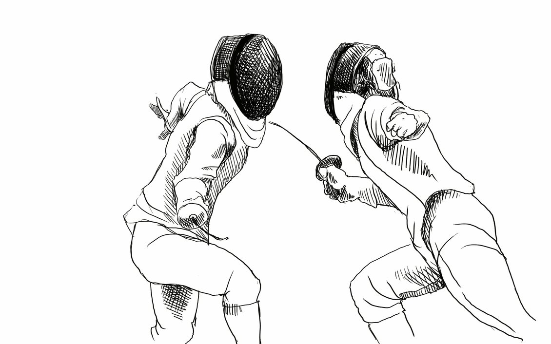 1130x706 Fencing Gesture Sketch From Photo By Shlepzig