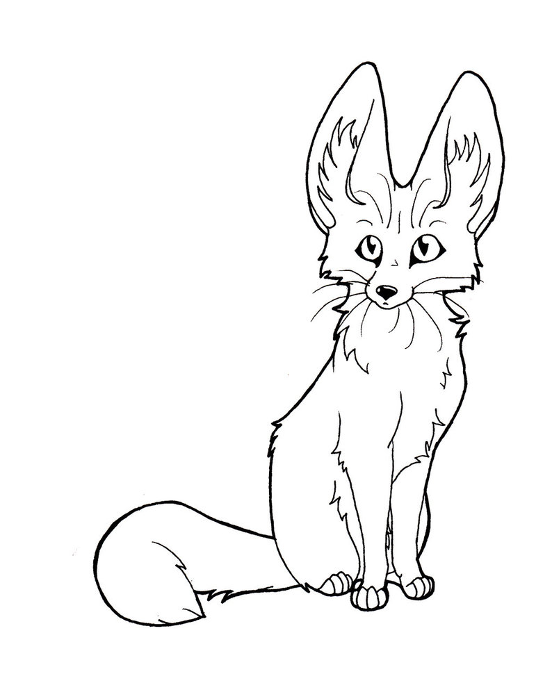794x1006 Fennec Line Art By Captainmorwen