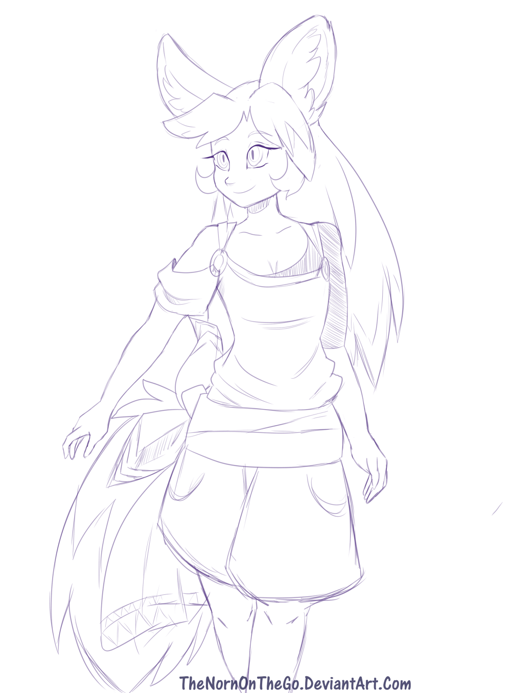 1000x1356 Gift Art Fennec Fox Girl By Thenornonthego