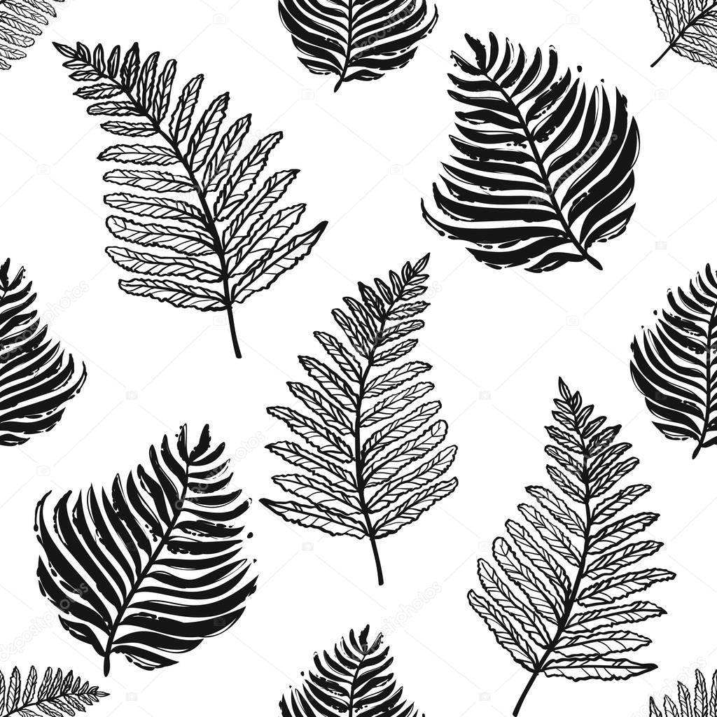 1024x1024 Floral Pattern With Fern Leaf Stock Vector Sopelkin