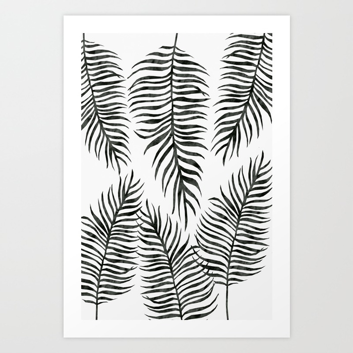 700x700 Black Fern Pattern Art Print By Lavieclaire Society6