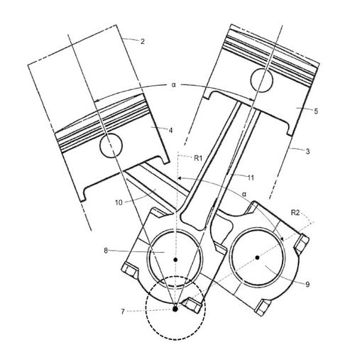 500x486 Ferrari Files Patent For V Twin Motorcycle Engine Motorcycle Cruiser