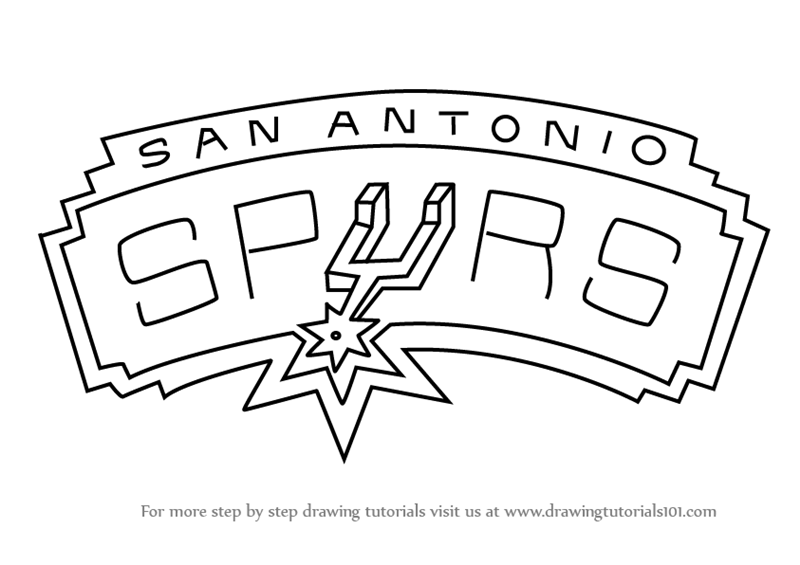 800x565 Learn How To Draw San Antonio Spurs Logo (Nba) Step By Step