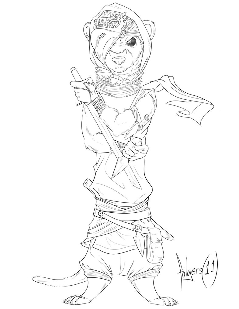 786x1017 Ninja Ferret By Folgers Draw
