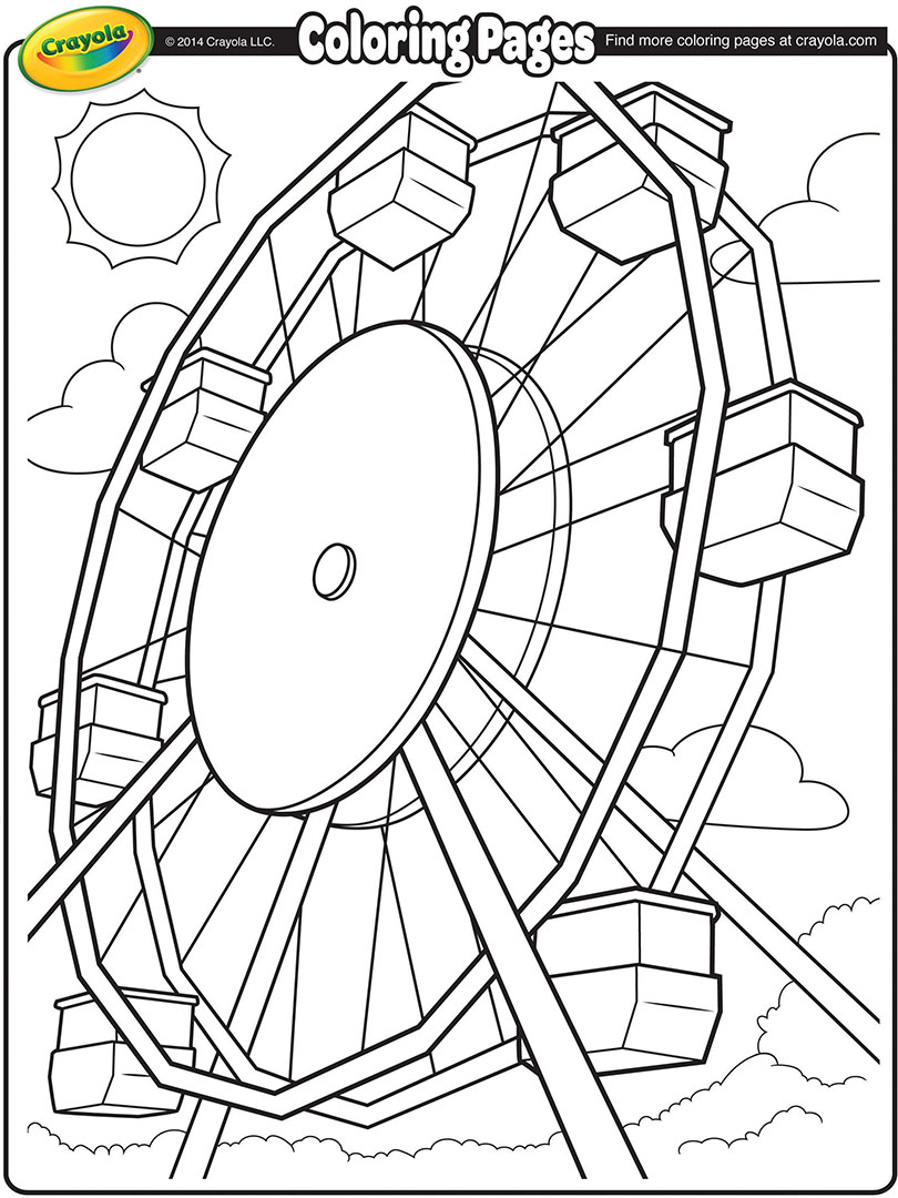 810x1080 Ferris Wheel Coloring Page