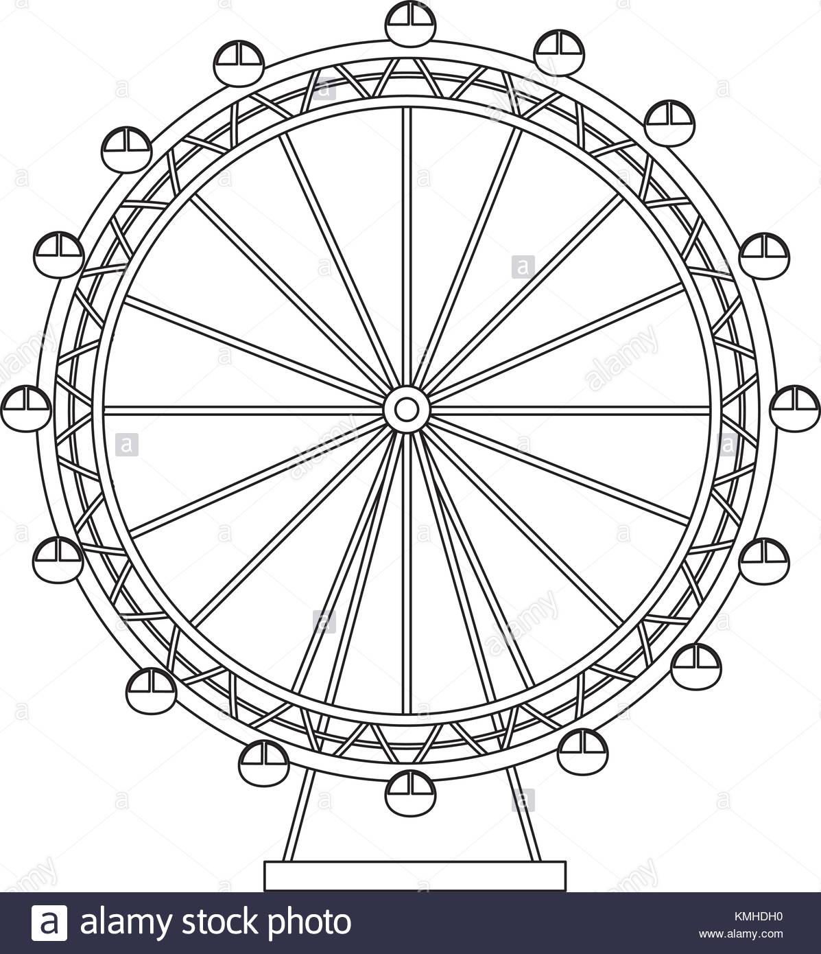 1197x1390 Ferris Wheel Recreation Adventure Landmark Stock Vector Art