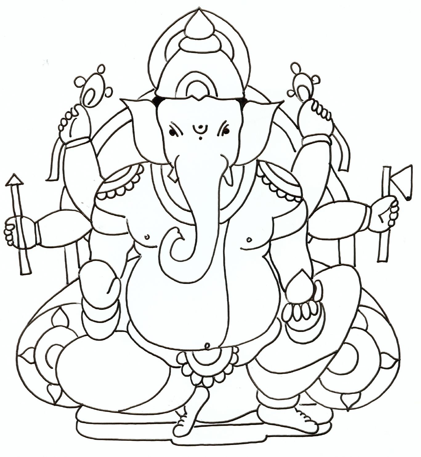 1367x1484 Ganesh Drawings For Kids Festivals Pencil Art