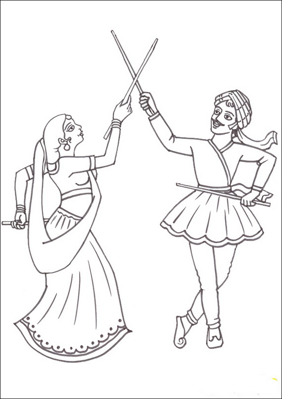 570x807 Navratri And Dussehra Festival Coloring Pages
