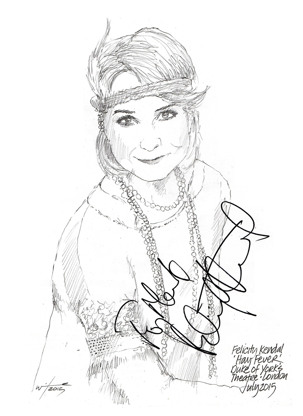 1000x1373 Drawing Felicity Kendal In Hay Fever Chicanepictures