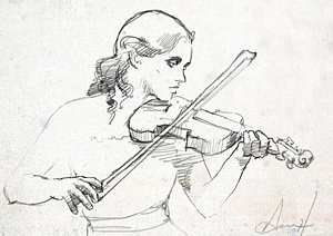 300x212 Violin Drawings Fine Art America