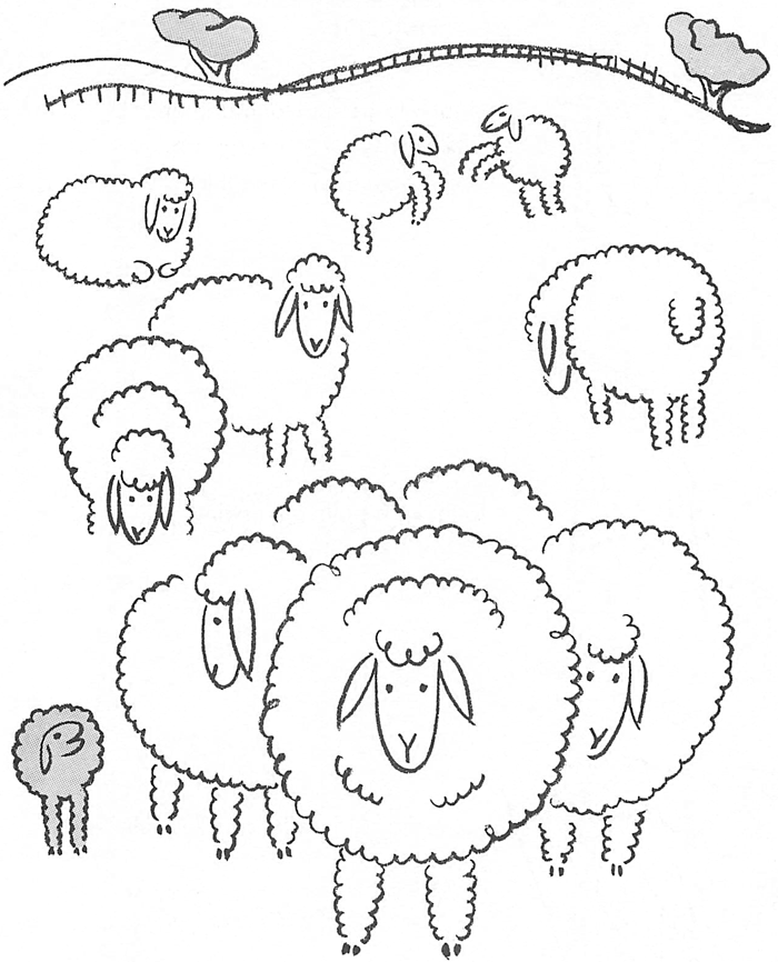 700x866 How To Draw Sheep Grazing In A Field Easy For Young Kids