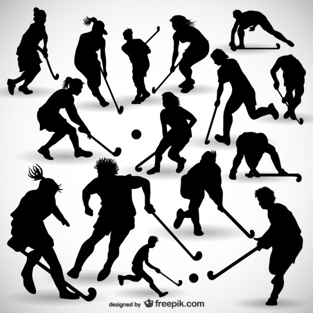 626x626 Hockey Player Silhouettes Pack Vector Free Download